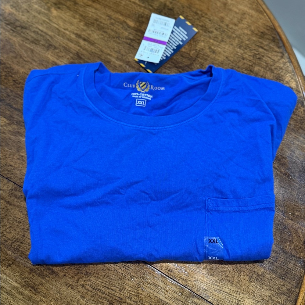 Club Room Blue Short Sleeve Tee Vibrant Cotton Comfort